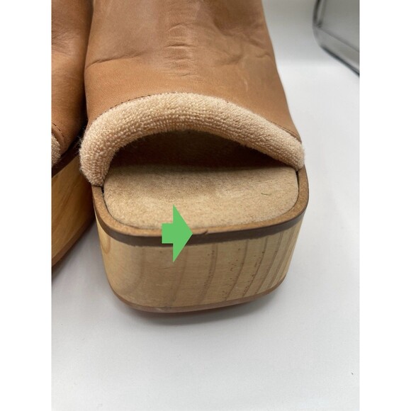Free People Clog Shoes Women Tan Terri Platform Vacay Resort Retro Size 41 New - Picture 8 of 8